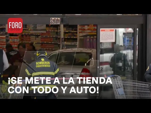 Accidente en supermercado de coyoacán por conductor que pierde el control en vialidad; daños materiales en establecimiento