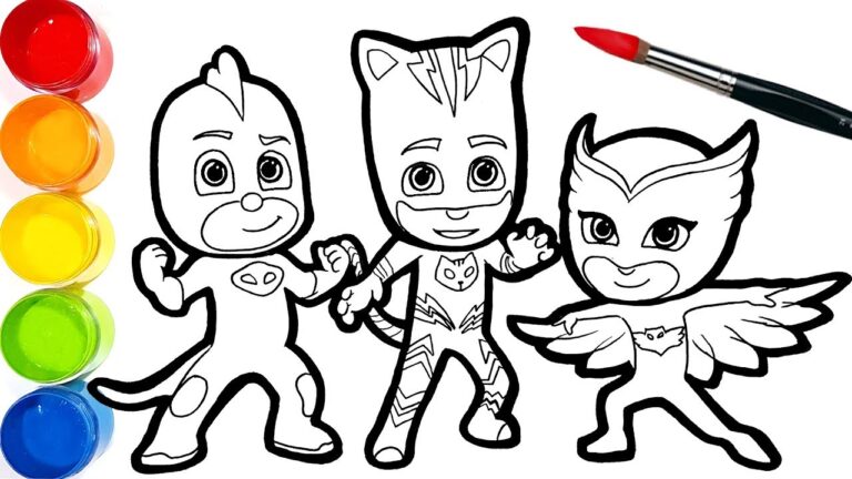 Dibujos para colorear de los héroes nocturnos de PJ Masks