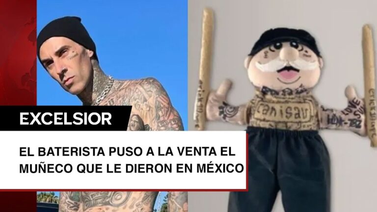 Travis Barker pone a la venta caro el muñeco de Doctor Simi que recibió en show de Blink-182 en México