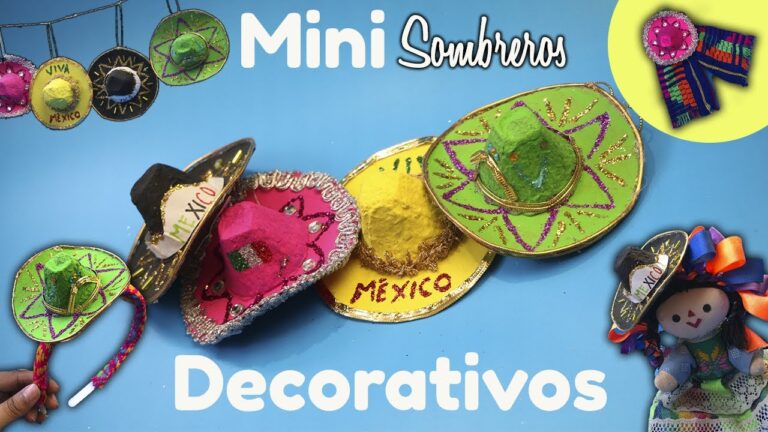 Tutorial para crear adornos patrios de papel inspirados en sombreros mexicanos