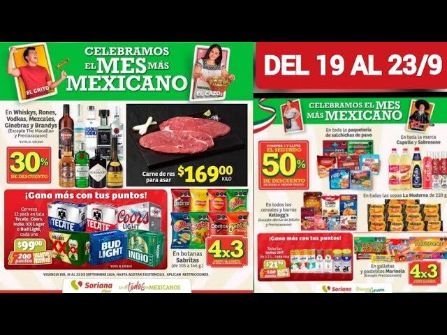 Mejores ofertas de la semana en soriana: descuentos hasta septiembre 25 de 2024