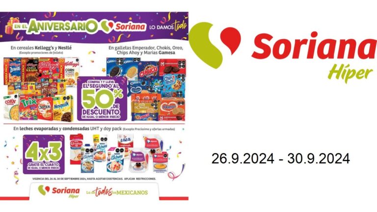 Mejores ofertas en soriana para este fin de semana hasta septiembre 2024