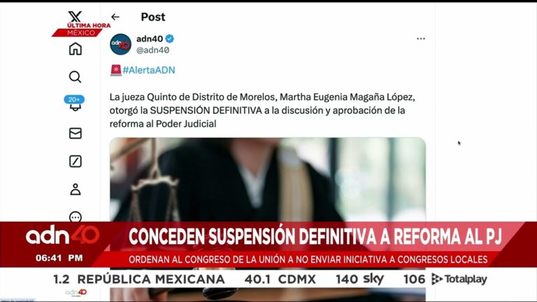 Reforma en el poder judicial: jueza concedió suspensión definitiva a discusión de la iniciativa