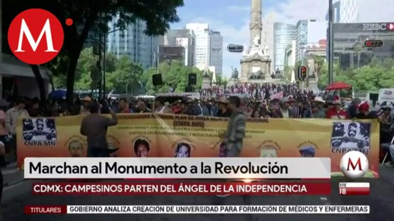 Marcha sindical en paseo de la reforma hoy: demandas desde el monumento a la revolución